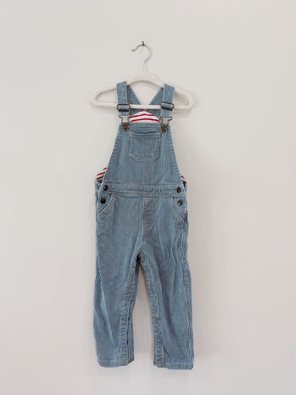 Mini Boden Blue and White Pinstripe in Overalls for Kids